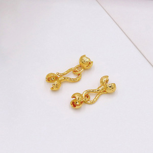 18K Gold Plated Copper Pepper Shape Bead Clasp <b>Small</b> Jewelry Buckle DIY Bracelet <b>Necklace</b> Connector - Product Image 3