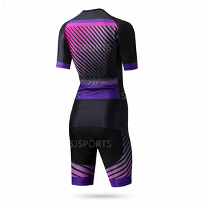 <span class=keywords><strong>Combinaison</strong></span> de cyclisme à manches courtes pour femmes <span class=keywords><strong>combinaison</strong></span> de peau de <span class=keywords><strong>triathlon</strong></span> de vélo respirant avec nom d'équipe personnalisé pour les sports de cyclisme et de trisuit - Product Image 2