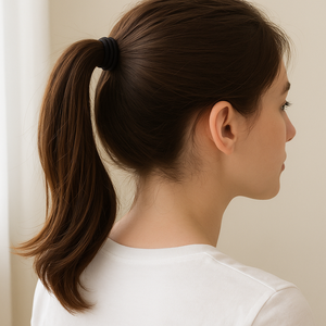 ชุดมัดผมแฟชั่นสีดำยืดหยุ่นสำหรับผู้หญิงและเด็กผู้หญิงที่มัดผมหางม้าแบบไม่ลื่นแข็งแรงอุปกรณ์เสริมผมขายส่ง - Product Image 1