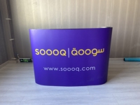 Comptoir Pop-Up en aluminium portable pour salons professionnels en gros Table de réception d'exposition avec logo personnalisé pliable