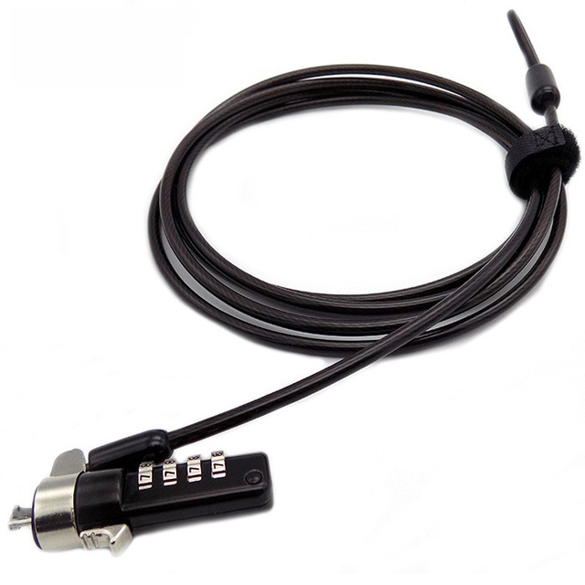 Universal Steel Anti-theft Security Cable Laptop Lock Removeable Wedge Slot Cable Lock with 4 Digit Password for DELL Laptop