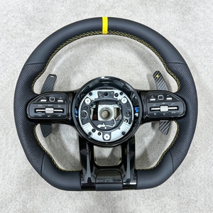 พวงมาลัยรถยนต์คาร์บอนไฟเบอร์แท้สำหรับ <span class=keywords><strong>Mercedes</strong></span>-Benz <span class=keywords><strong>AMG</strong></span> B C E S W204 W205 W212 W213 W214 W215 W222 W223 CLA CLE C63 E63 A45 - Product Image 1