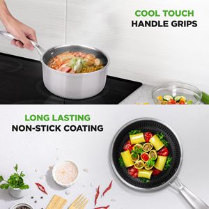 Thiết Kế Hiện Đại Chất Lượng Cao Tri-Ply Nồi Thép Không Gỉ Fry Pan Thân Thiện Với Môi Không Dính Đồ Nấu Nướng Với Biểu Tượng Tùy Chỉnh Cho Thịt Hầm - Product Image 4