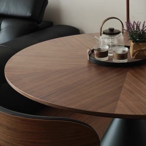 Set Moderno di Tavolo <span class=keywords><strong>da</strong></span> <span class=keywords><strong>Pranzo</strong></span> Rotondo in Legno <span class=keywords><strong>e</strong></span> Sedie per 6 Persone, Arredamento in Noce per <span class=keywords><strong>Cucina</strong></span> <span class=keywords><strong>e</strong></span> <span class=keywords><strong>Sala</strong></span> <span class=keywords><strong>da</strong></span> <span class=keywords><strong>Pranzo</strong></span> - Product Image 4