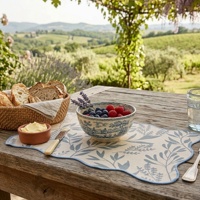 Napperon imprimé au charme champêtre et apaisant, résistant à la chaleur, à bords festonnés, pour mariage, fête, cuisine, décoration intérieure