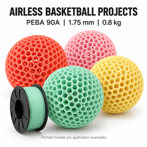 Filament d'imprimante 3D flexible PEBA 90A 1,75 mm 0,8 kg, élastomère léger à rebond élevé pour ballons de basketball sans air - Product Image 2