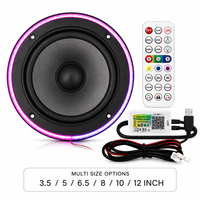 Anneau lumineux LED RGB pour haut-parleur de voiture, lumière ambiante automobile multicolore avec télécommande pour système audio de voiture