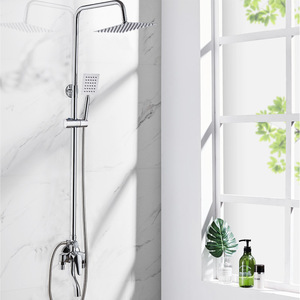 Juego de ducha termostático empotrado negro con cabezal de refuerzo, todo en cobre con acabado mate, pulverizador de masaje, burbujas, lluvia y dispensador de jabón rectangular - Product Image 2