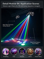 Luz de Discoteca DJ RGBW de 30W y 192 LED, Activada por Sonido, con Proyector Láser Rojo y Verde para Decoración de Hogar, Bar, Club, Pub