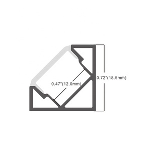 18.5*18.5MM per armadio 45 90 gradi angolo luce 18mm ampia superficie montata striscia canale di estrusione angolo Led profilo in alluminio - Product Image 6