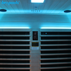 Salle de sauna infrarouge lointain pour 4 personnes |   Sauna en bois massif pour usage domestique avec panneau de commande tactile et lumière RVB pour la récupération et la relaxation - Product Image 3