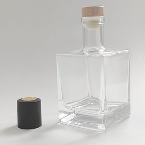 500ml paroi épaisse 850 grammes impressions personnalisées rectangle silex verre bouteilles vides avec <span class=keywords><strong>bouchon</strong></span> en liège pour vin de liqueur - Product Image 1