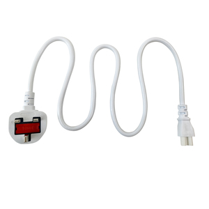 Especificación británica 1M Cable de alimentación blanco Plum Tail 3 enchufes UK/<span class=keywords><strong>Commonwealth</strong></span> Travel Laptop Impresoras Cargador Electrodomésticos - Product Image 1