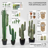 OH ARTS Cactus Saguaro Artificiel Anti-UV, Plante de Cactus Colonne Artificielle en Pot pour Aménagement Paysager Extérieur et Décoration Moderne