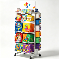 Espositore Mobile Bifacciale per Libri e Giocattoli, Stand Espositivo Educativo per Bambini per Negozi al Dettaglio, Espositore per Blocchi da Costruzione