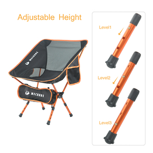 Sedia da Campeggio Pieghevole Portatile in Alluminio con Gambe Telescopiche Leggere per Escursioni e Attività all'Aperto - Product Image 2