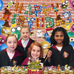 Cartoon <strong>Harry</strong> Birthday Decorations of Magical Wizard Birthday <strong>Party</strong> <strong>Supplies</strong> Include Happy Birthday Banner Cake Topper Balloons - Product Image 6