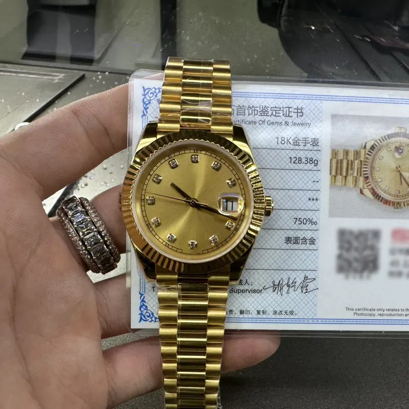 Jam tangan untuk pria, 2023 18K Real replice 41mm 3235 jam tangan pergerakan Non Tarnish CLEAN Factory Automatic Gold jam tangan untuk pria