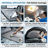 Coton insonorisant en feuille d'aluminium, tapis acoustique double couche pour porte de voiture, toit, capot, moteur