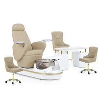Kangmei - Mobilier de salon de manucure en gros - Chaise de pédicure et de manucure de luxe moderne avec spa pour les pieds sans tuyauterie et massage intégré, avec plomberie