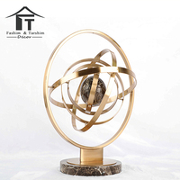 Globe terrestre moderne de luxe en marbre et métal pour bureau, objets décoratifs et accessoires pour la maison