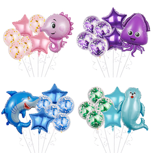 Globos de Papel de Aluminio con Forma de Animales Marinos, Pulpo, Tiburón, Juego de Globos para Niños, Decoraciones para Fiestas de Cumpleaños, Baby Shower, Globos Personalizados - Product Image 1
