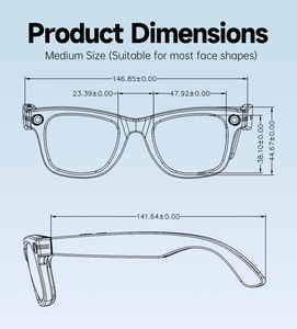 แว่นตาอัจฉริยะสำหรับผู้ชาย แว่นกันแดดบลูทูธ หูฟังสำหรับเล่นกีฬากลางแจ้ง ป้องกันแสงสีฟ้า แว่นตาอัจฉริยะ AI - Product Image 6