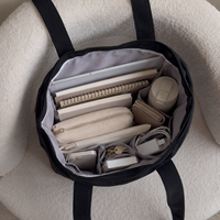 Maßgefertigte Cord-Tragetasche mit Reißverschluss Große Kapazität Schwarze Schultertasche für Einzelhandel Reisen Arbeit Großbestellungen Individuelles Logo OEM