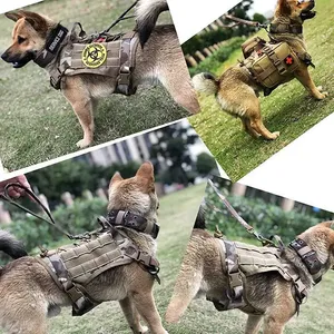 Tactical Training Vest Harness <strong>Set</strong> for Small Medium Large Dogs German <strong>Shepherd</strong> Style with Quick Release Feature Made of Cloth - Product Image 4