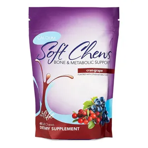 Bariatric Vitamin Cranberry Grape Gummies Sugar-Free Calcium Citrate & Energy Soft Chew for Optimum Bone Health
