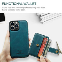 Uslion — étui portefeuille de luxe pour One plus 9 Pro, couverture arrière avec fermeture éclair, multi-cartes 3 en 1