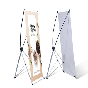 Support d'affichage pliable réglable en X avec impression par sublimation en fibre de verre et aluminium, tailles 60x160 et 80x180 - Product Image 2