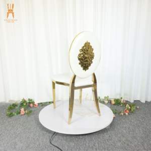 סיטונאי מחיר זול באיכות גבוהה נירוסטה זהב חלול החוצה כיסא מסיבת חתונה - Product Image 1