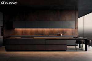 Îlot <span class=keywords><strong>de</strong></span> cuisine moderne DC DECOR, construction en contreplaqué laqué, plateau en <span class=keywords><strong>granit</strong></span>, écologique, ignifuge, intégré - Product Image 3