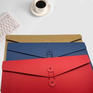 Portefeuilles en papier kraft, dossiers de classement <span class=keywords><strong>format</strong></span> folio, dossiers de documents avec fermeture à cordon, pochettes de rangement, sacs de classement - Product Image 5