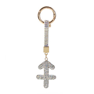 Llavero Metálico Simple de Alta Calidad con los 12 Signos <span class=keywords><strong>del</strong></span> Zodiaco, con Cristales de Estrás, para Coche, Mochila, Parejas - Product Image 4