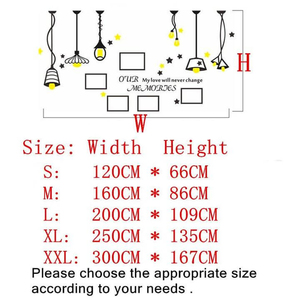 Autocollant <span class=keywords><strong>mural</strong></span> 3D en acrylique, design de lampe noire et jaune avec cadre photo DIY, décorations murales pour le salon, le fond du canapé, la salle à manger - Product Image 4