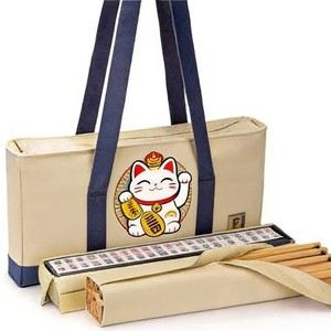 Bolsa de Almacenamiento de Mahjong de Lona con Estampado de Gato de la Suerte Personalizada al por Mayor, Estuche para Juego Completo de Fichas, Resistente al Desgaste, con Cremallera, Ideal para Viajes - Product Image 2
