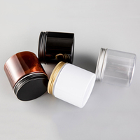 Large bouche 2oz 3oz 4oz 5oz 6oz 8oz bouteille de miel de beurre d'arachide stockage des aliments récipient cosmétique bocaux en plastique PET noir avec couvercles