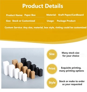 Kotak kemasan kertas Kraft stok kelas atas untuk minyak esensial Perawatan Kulit lipstik cat kuku Krim Mata-putih stok hitam - Product Image 2