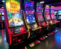 Nouvelle machine de jeu vidéo verticale incurvée tactile de 43 pouces 2026 avec cabinet métallique et accepteur de billets pour centre de jeux