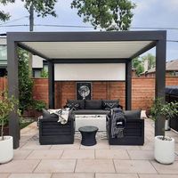 Gazebo moderne étanche à persiennes en aluminium pour l'extérieur Serre électrique personnalisée bioclimatique Pergola de jardin de luxe