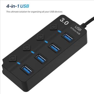 USB 3.0 <span class=keywords><strong>4</strong></span> cổng HUB với riêng biệt công tắc điện mỗi cổng tốc độ cao dữ liệu Sync 1 để <span class=keywords><strong>4</strong></span> USB Expander cho PC máy tính xách tay phụ kiện - Product Image 2