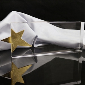 Prix en cristal en forme d'étoile Trophée étoile en verre de cristal pour la gravure Cadeau Paque de cristal vierge - Product Image 6