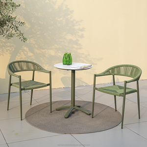 Mesa de Comedor Redonda OSMEN <span class=keywords><strong>Jennifer</strong></span>, Tablero de Piedra Sinterizada de Aluminio, Muebles Modernos para Patio y Restaurante al Aire Libre - Product Image 3