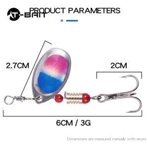 Lames cloche forme métal cuillère Spinner pêche Spinner leurres avec hameçons aigus 6cm 3g Luia rotatif métal paillettes bionique appât - Product Image 3