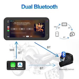 6,25 Zoll Motorräder GPS-Navigator wasserdichte Vorder- und Rückfahrkamera drahtloses Carplay Android Auto-Smartphone-<span class=keywords><strong>Monitor</strong></span> - Product Image 4