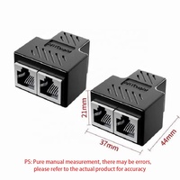 Divisor de cable de teléfono 3 vías RJ11 acoplador hembra 1 a 2 adaptador rama 6P6C conector de extensión