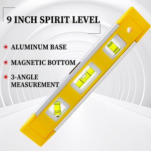 ระดับอลูมิเนียมขนาด 9 นิ้วพร้อมแม่เหล็กสำหรับซ่อมแซมบ้านด้วยตัวเอง - Product Image 1