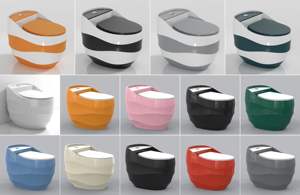 Ensemble WC en céramique pour salle <span class=keywords><strong>de</strong></span> bain, cuvette moderne colorée, WC mural doré - Product Image 2